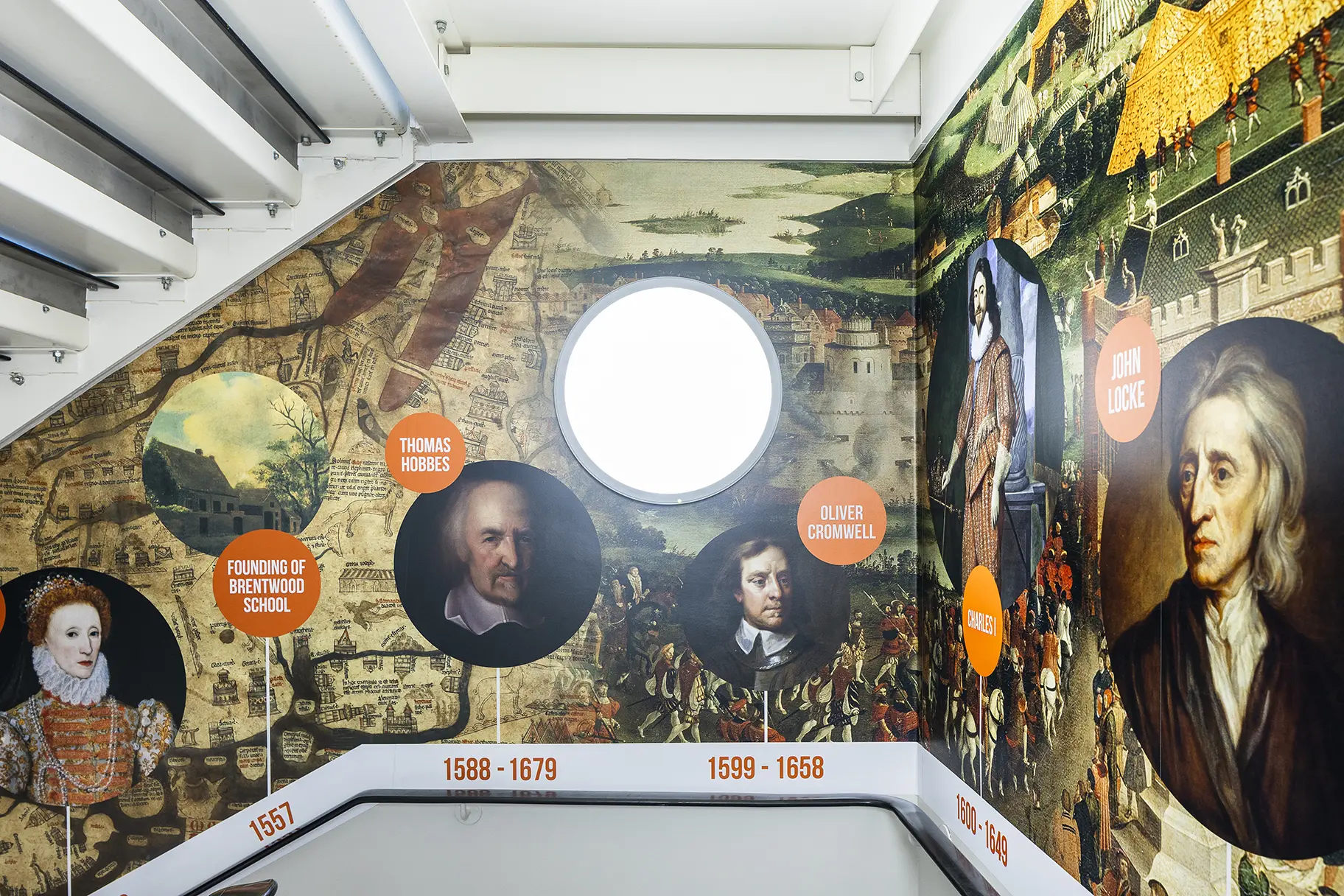 Brentwood School history timeline wall art