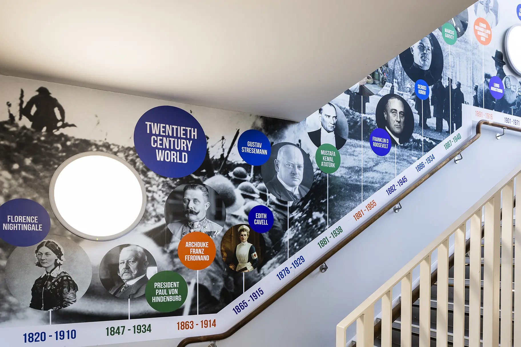 Brentwood School history timeline wall art