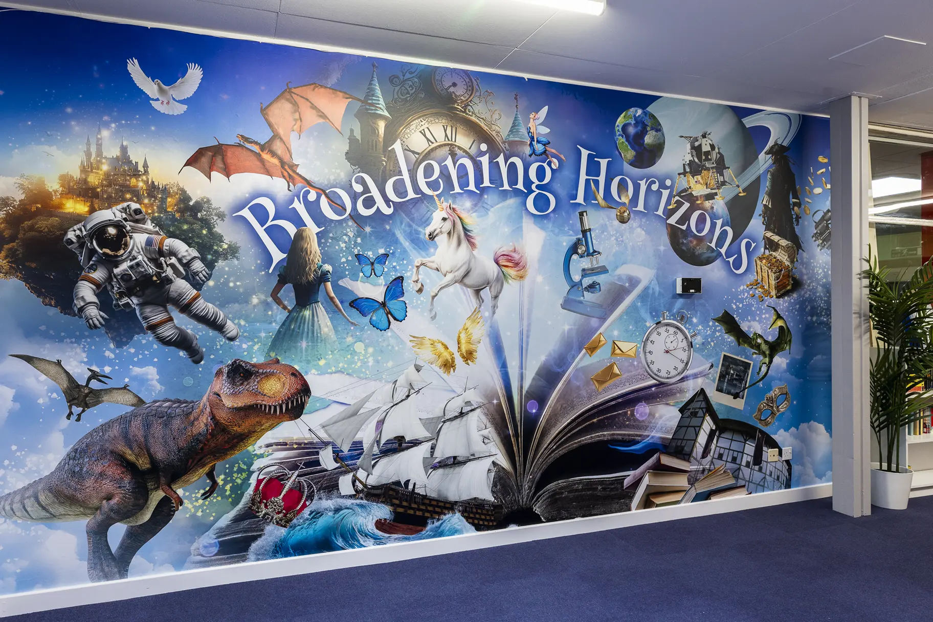 The Cranbourne Primary library wall art