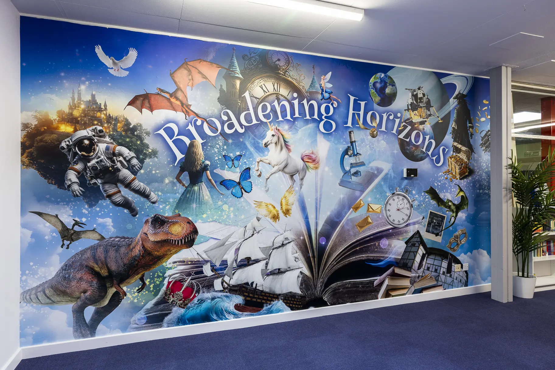 The Cranbourne Primary library wall art