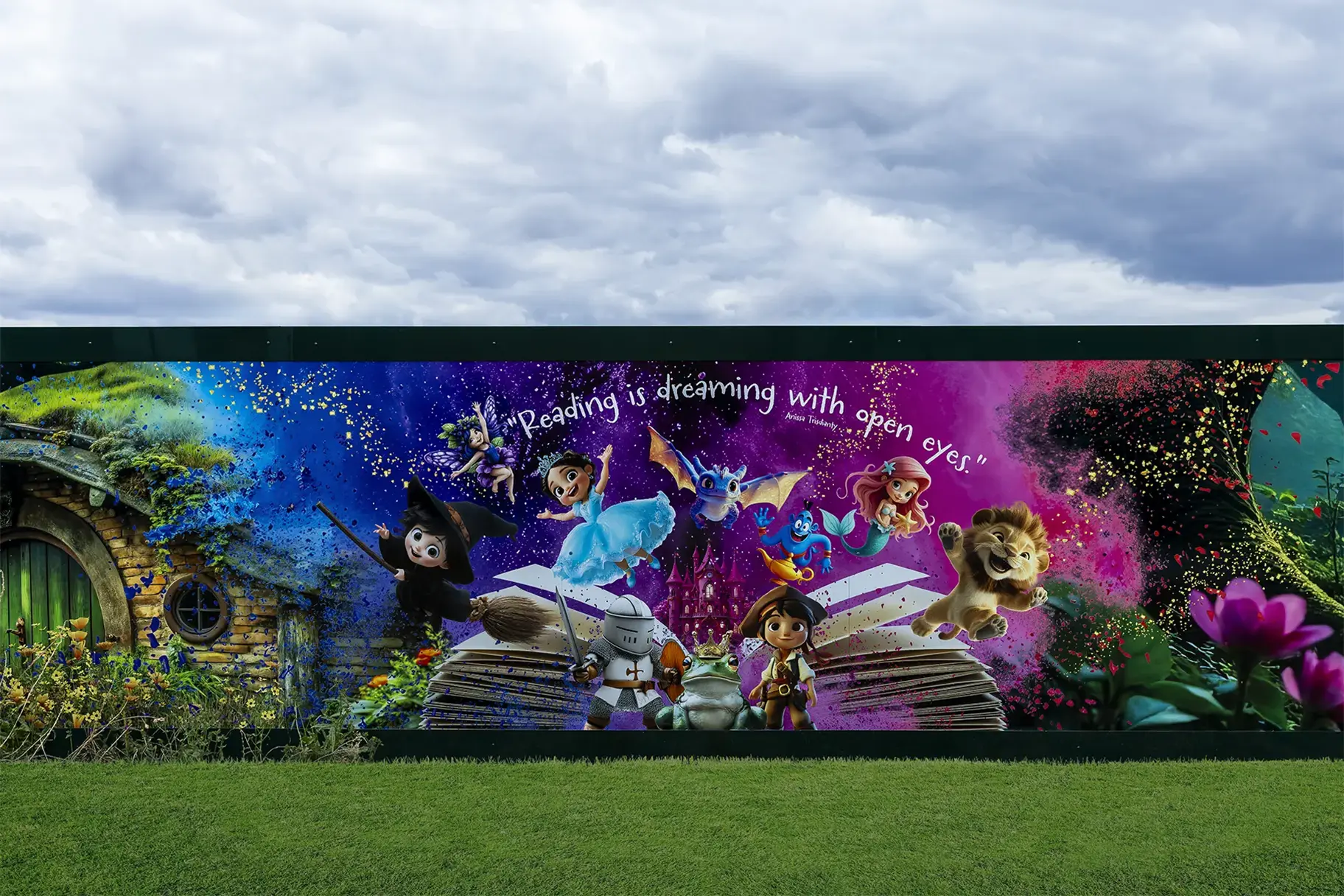 Chapel Hill Primary School literacy fence wall art