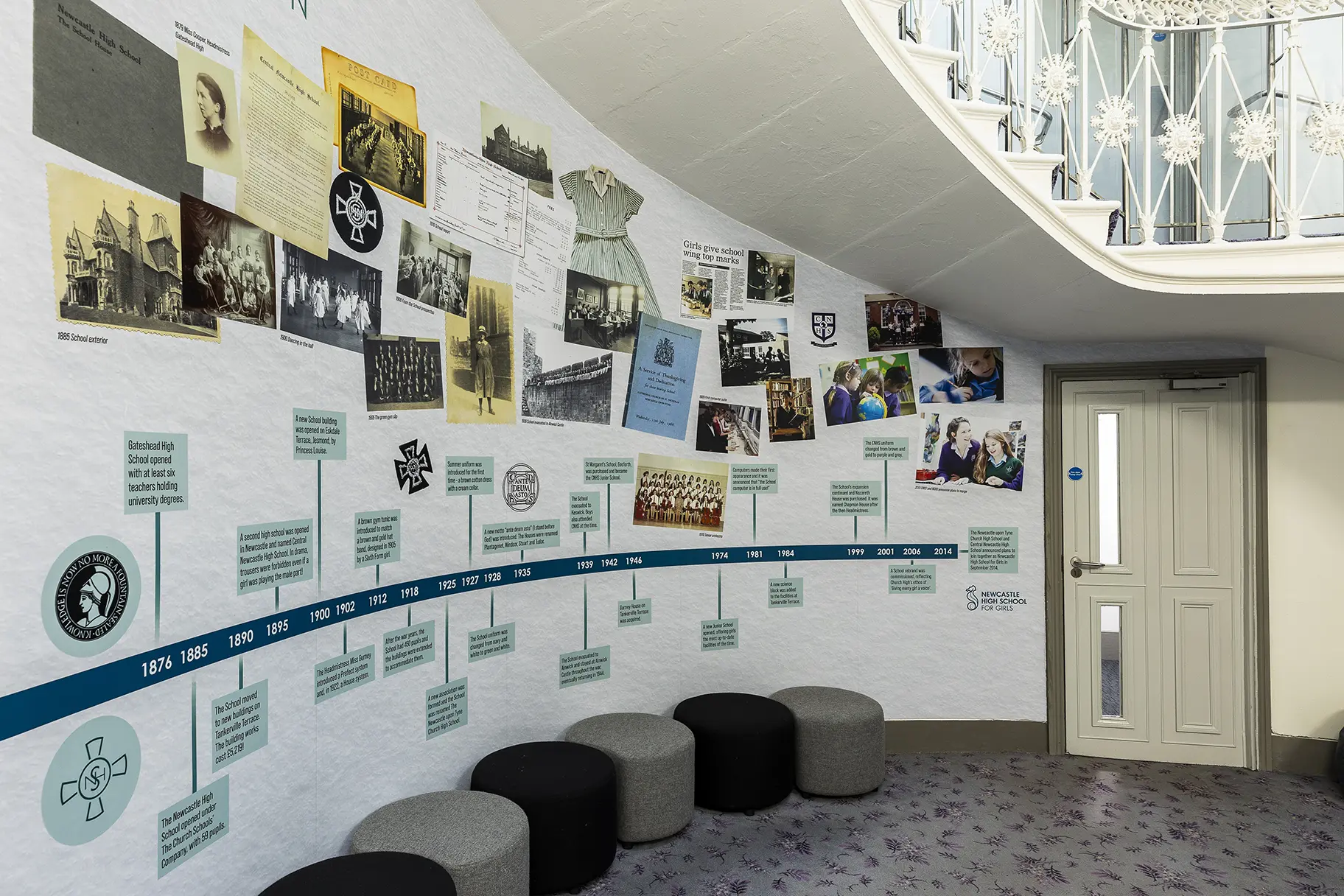 Newcastle High School For Girls timeline wall art
