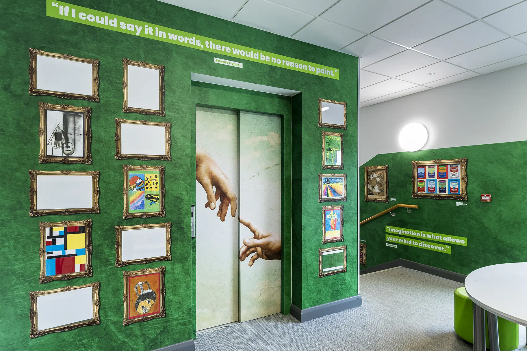 Ryedene Primary and Nursery School art stairwell wall art