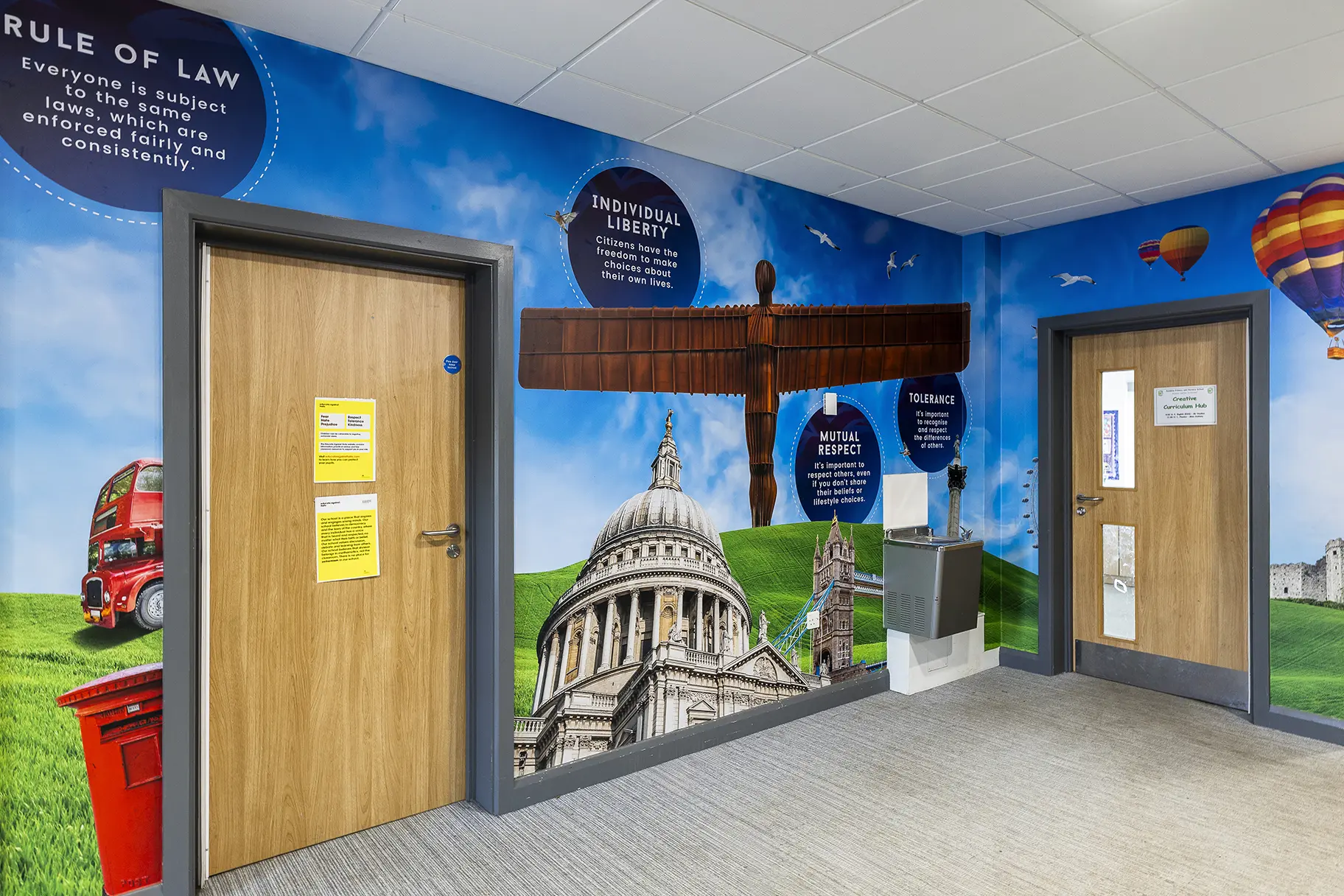 Ryedene Primary and Nursery School british values wall art