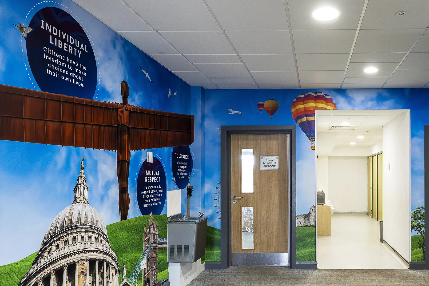 Ryedene Primary and Nursery School british values wall art