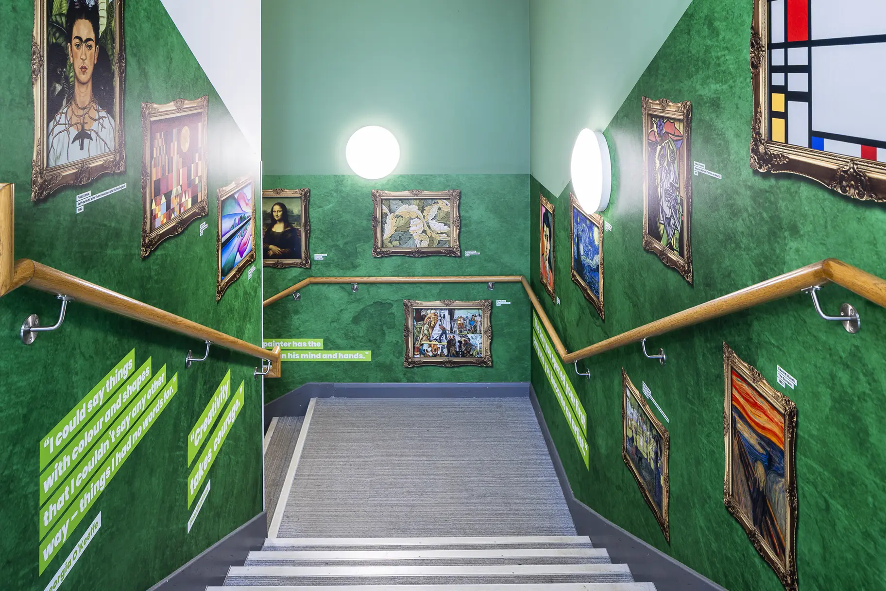 Ryedene Primary and Nursery School art stairwell wall art