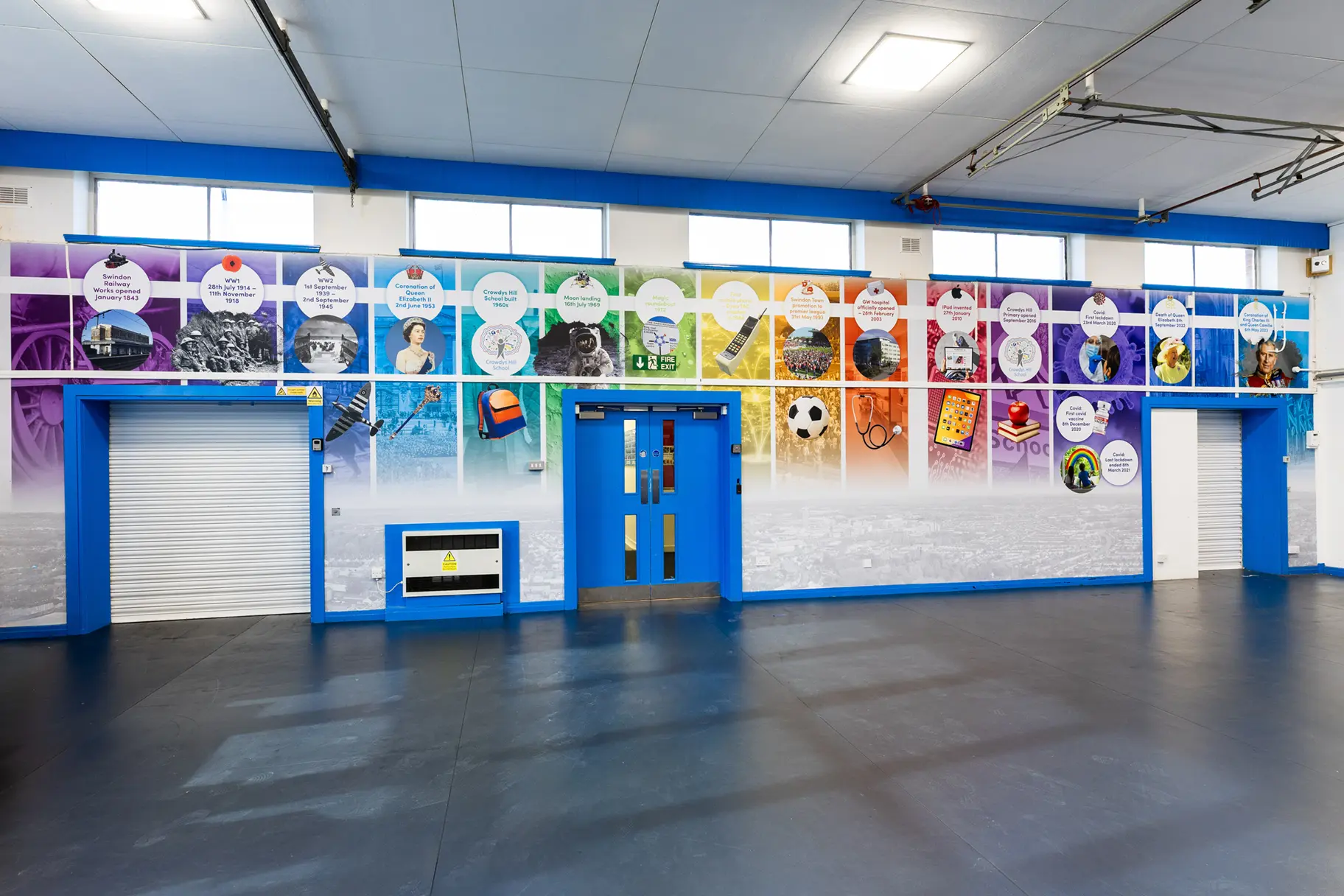 Crowdys hill history timeline school wall art