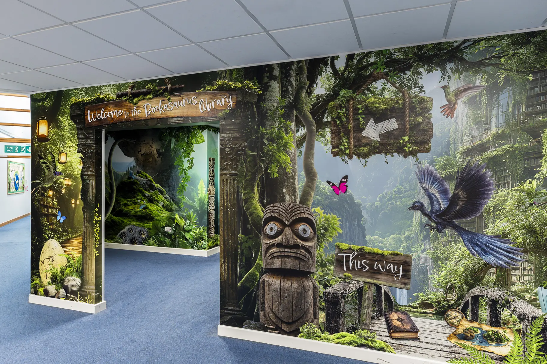 Treetops school library wall art