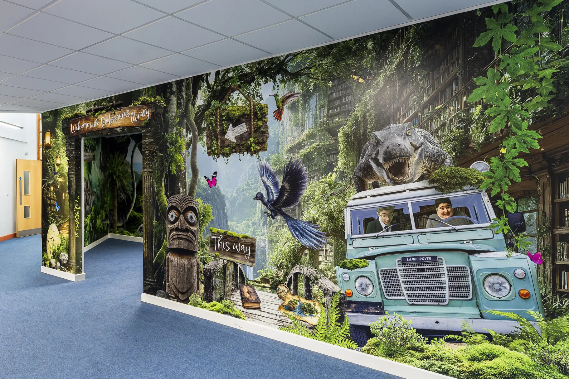 Treetops school library wall art