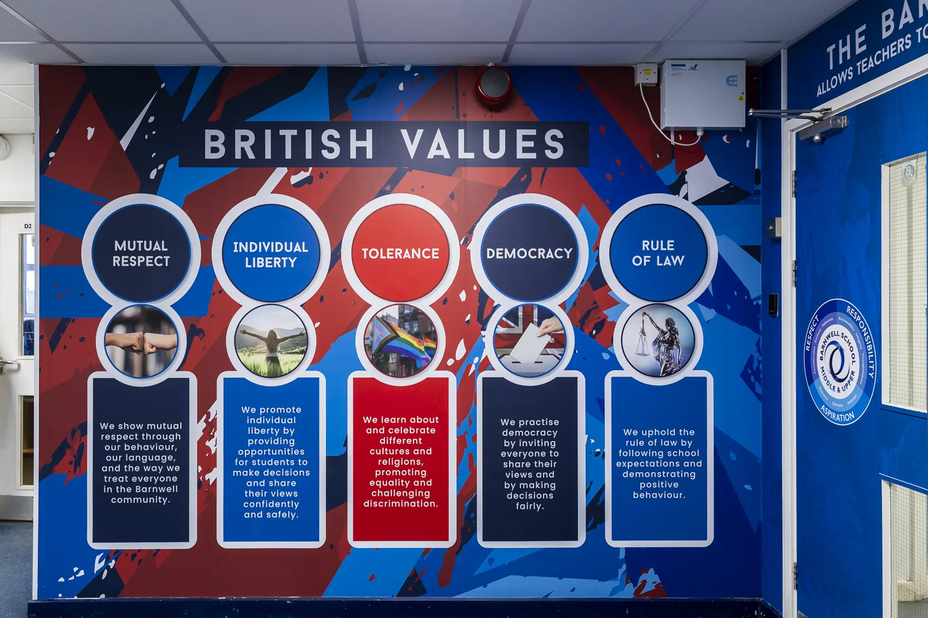 Barnwell school british values wall art
