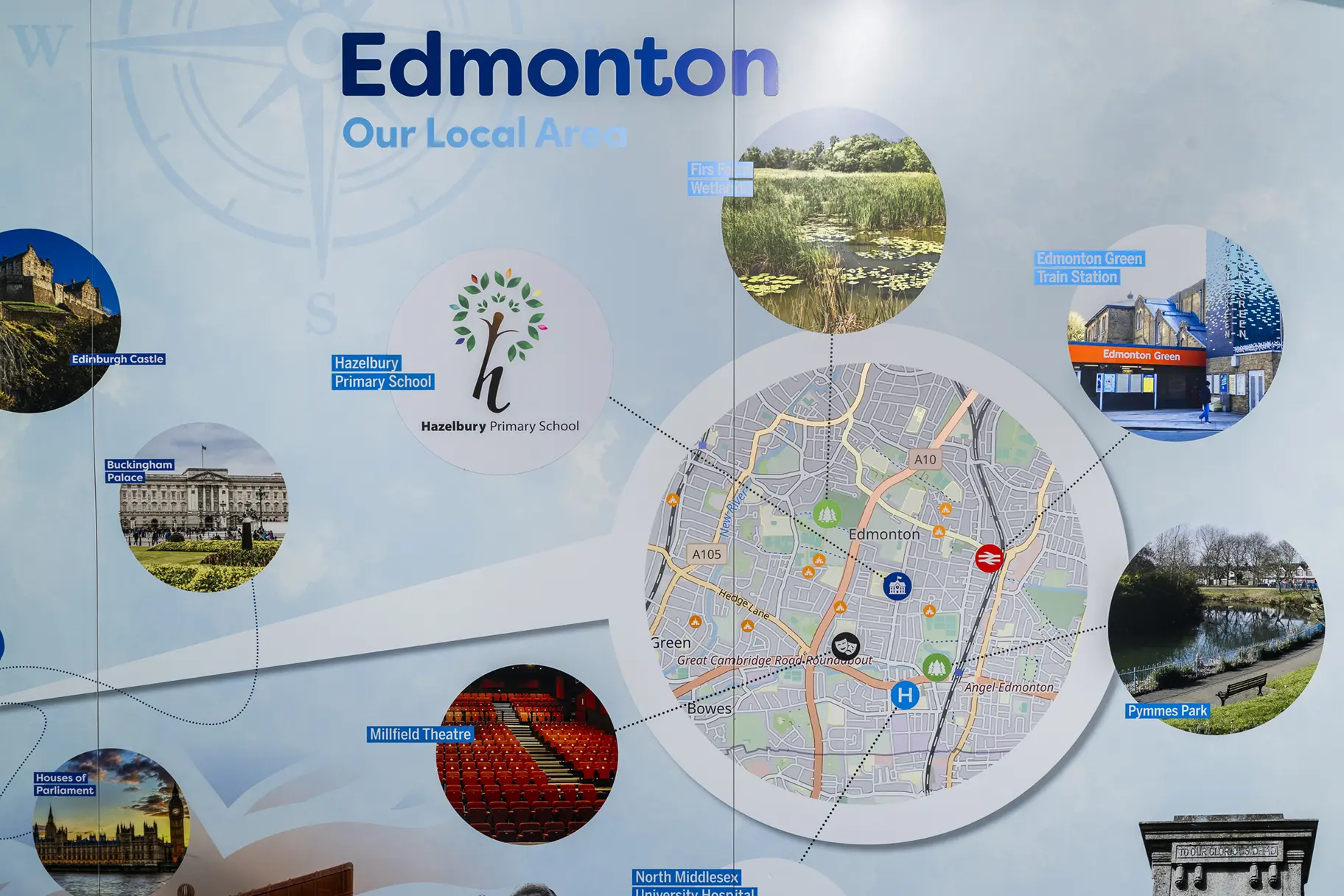 Hazelbury school map wall art