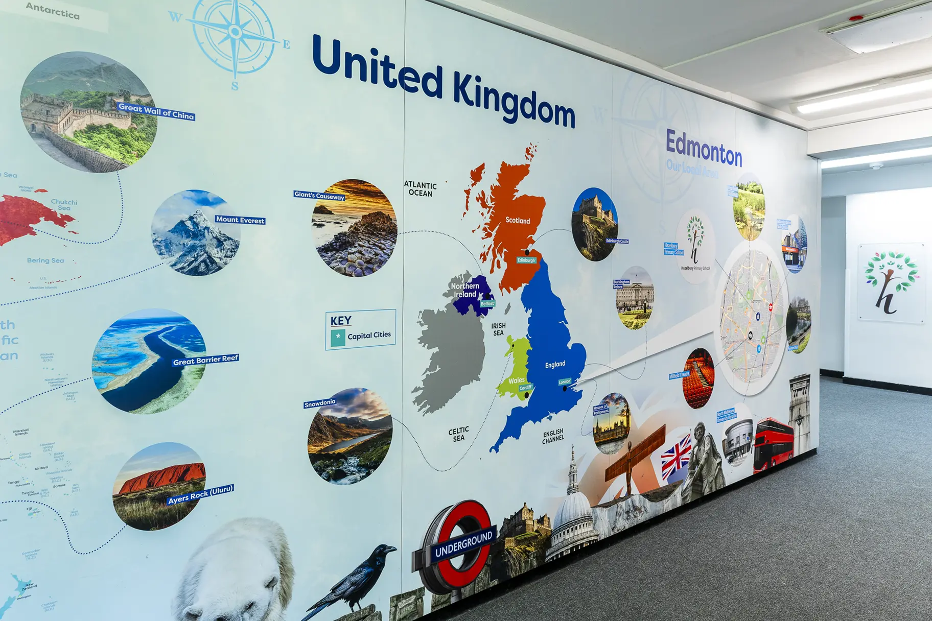 Hazelbury school map wall art