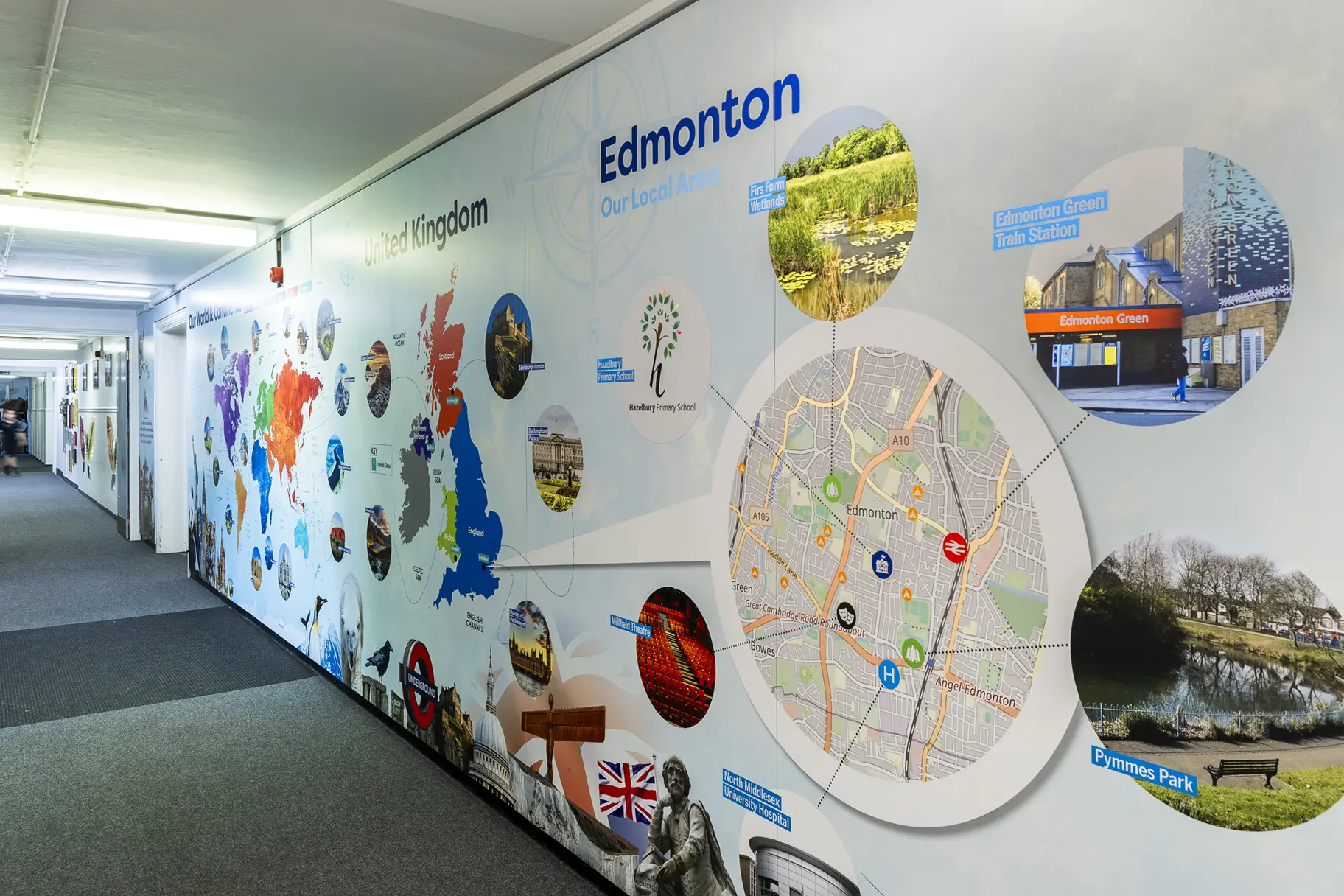 Hazelbury school map wall art