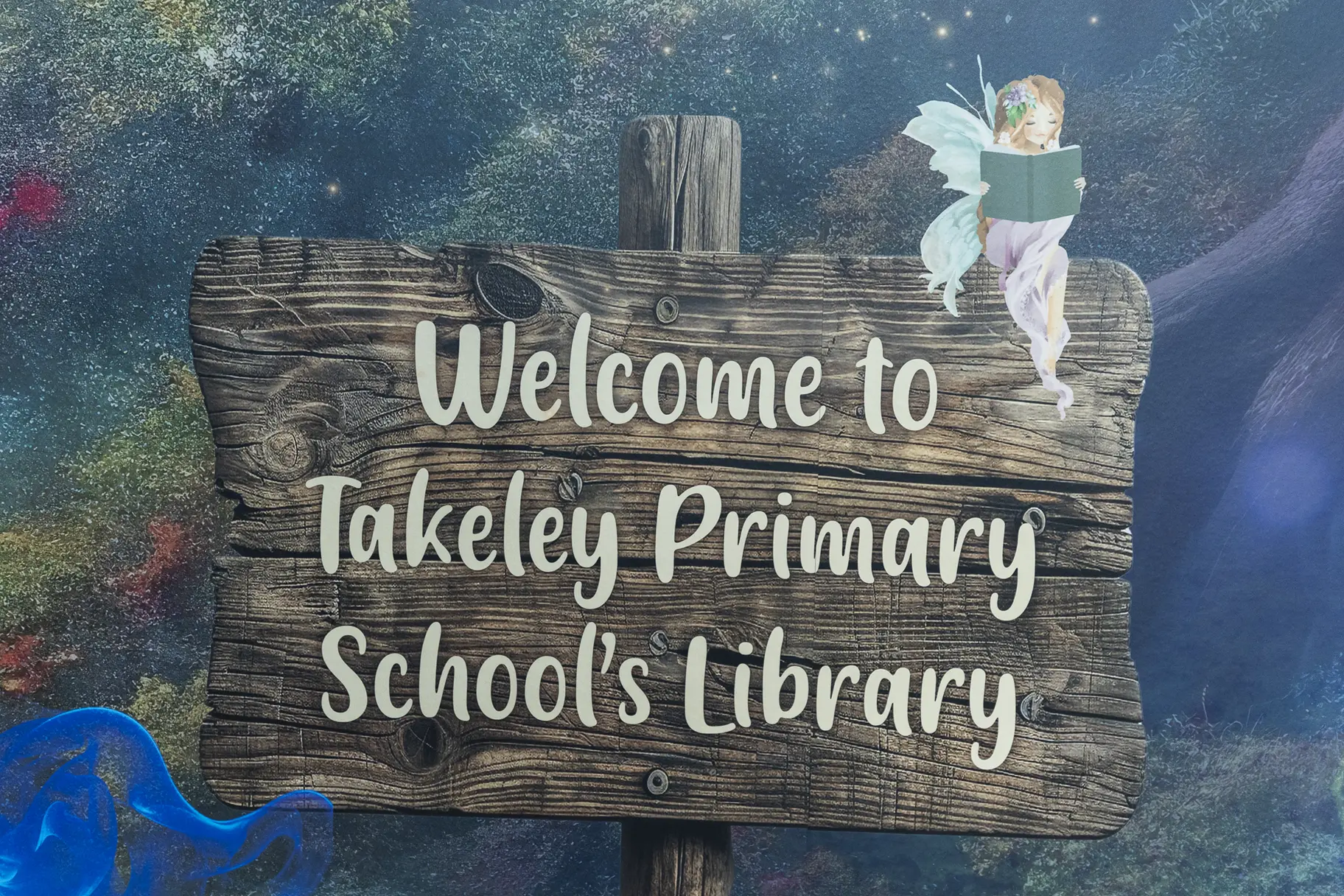 Takeley Primary School library wall art