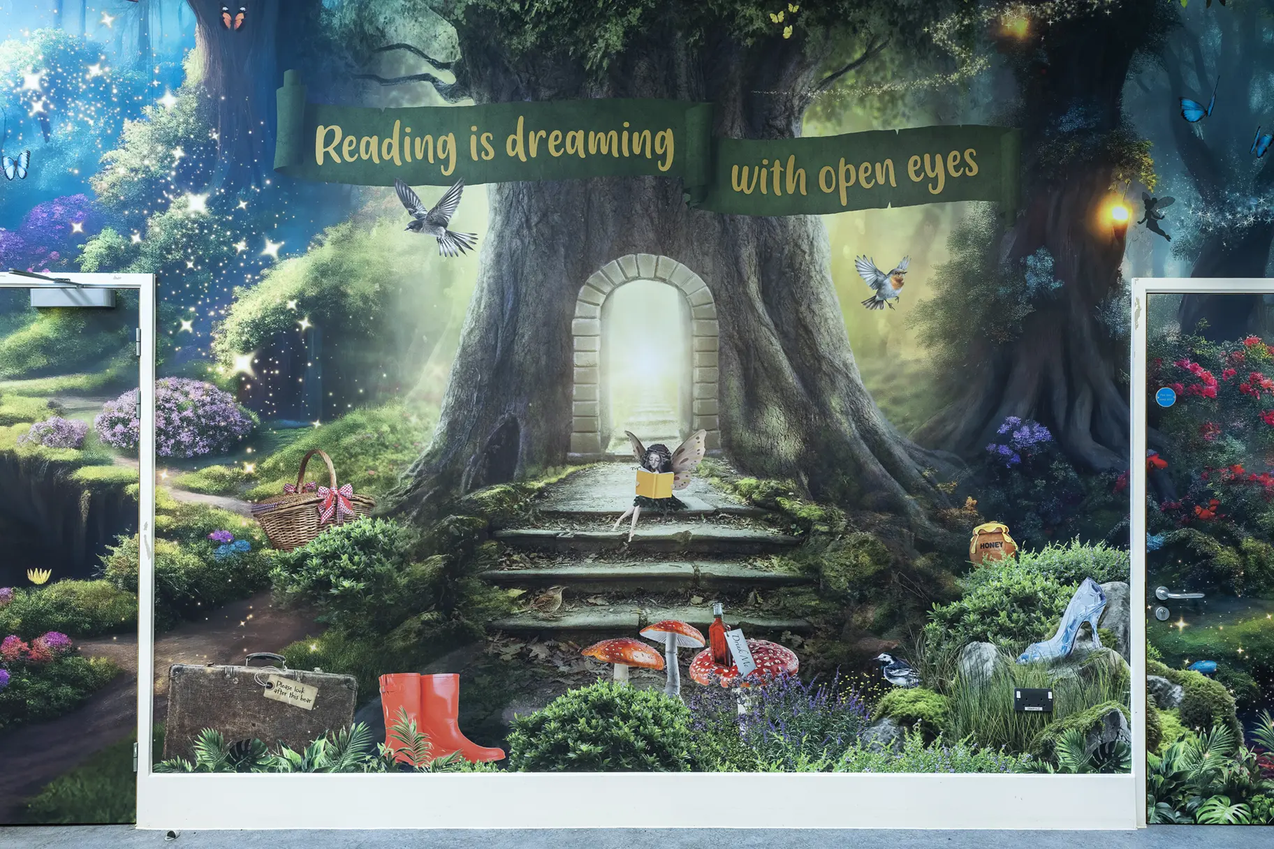 Takeley Primary School library wall art