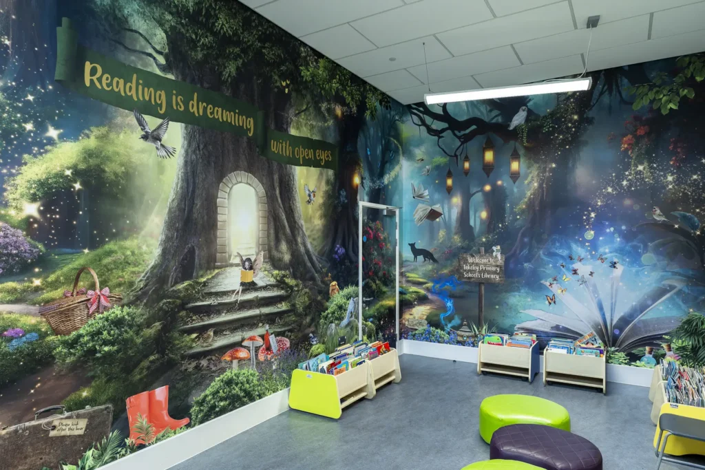 Takeley Primary School library wall art