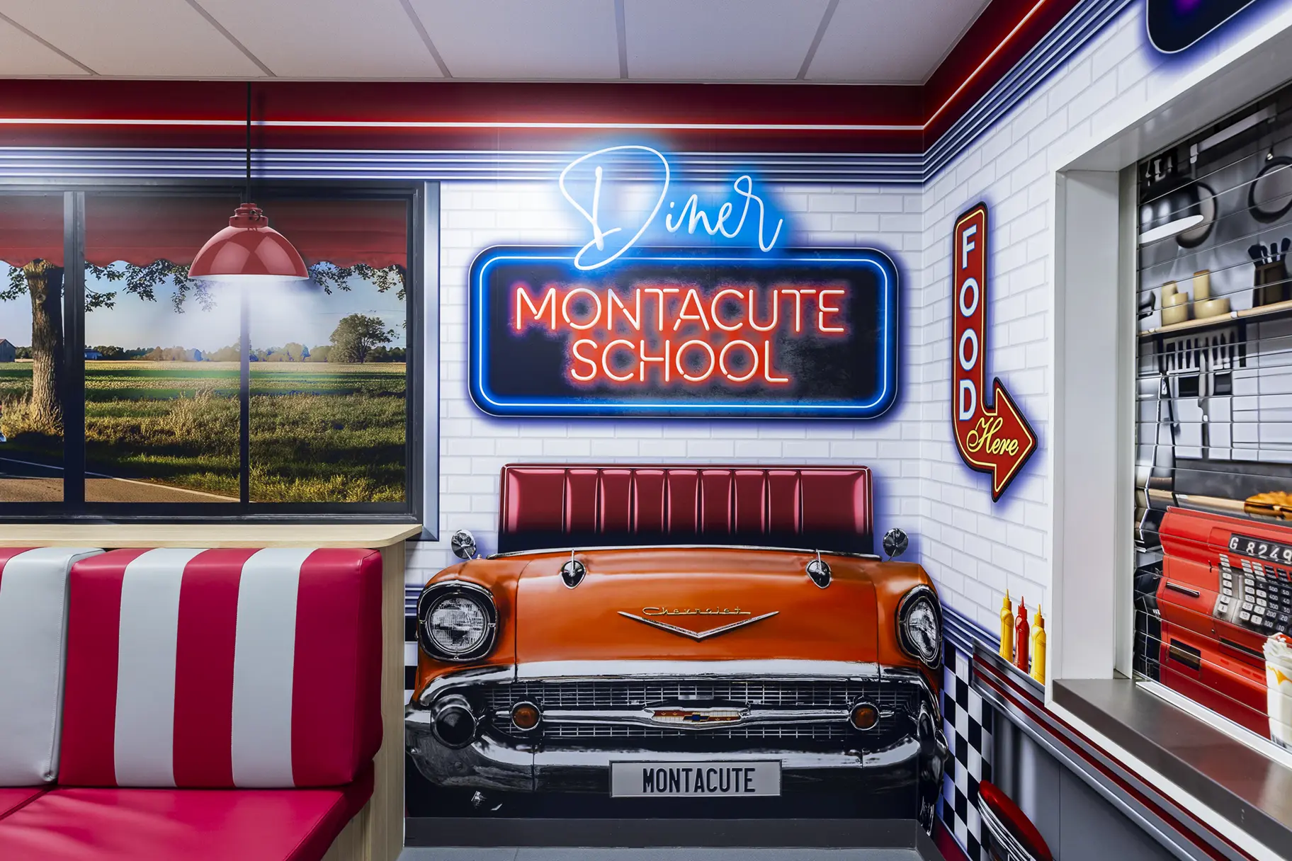 Montacute school diner wall art