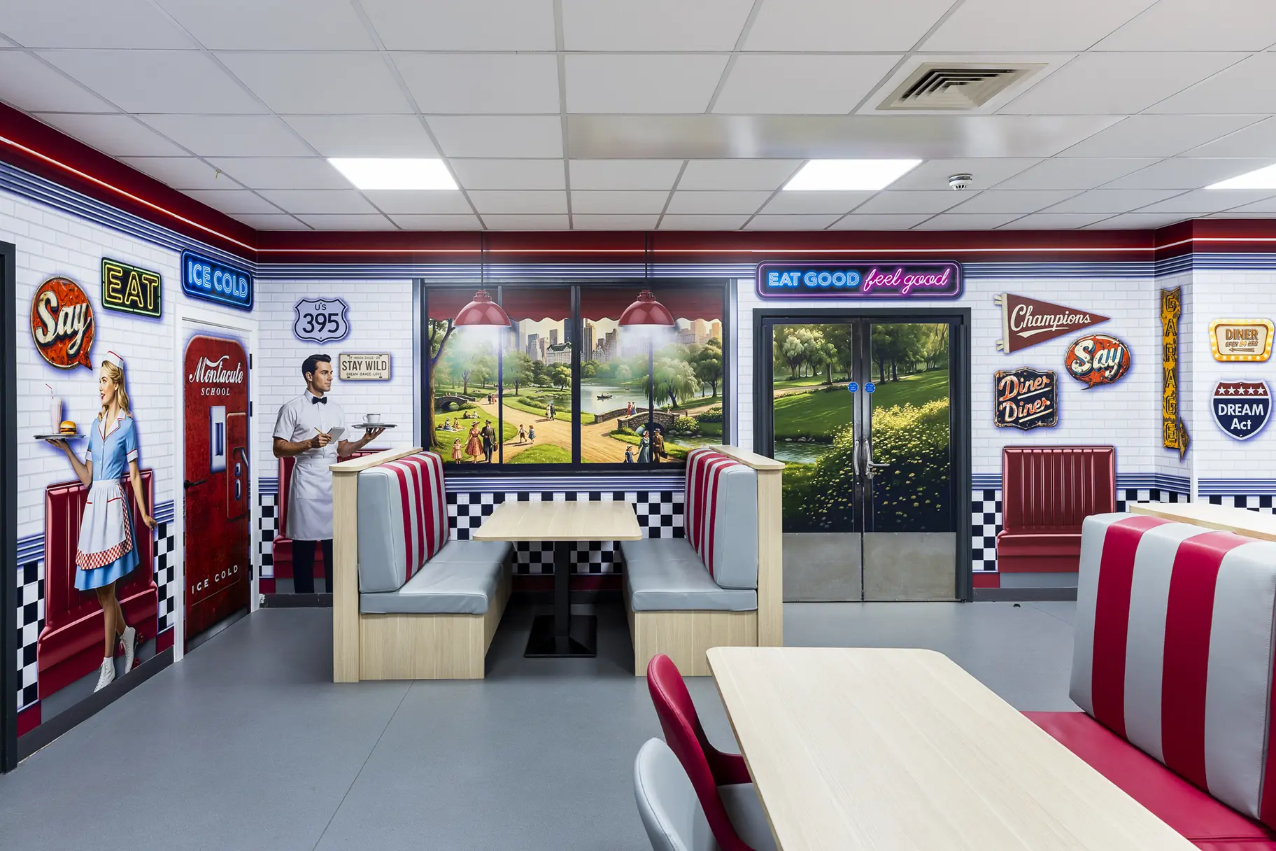 Montacute school diner wall art