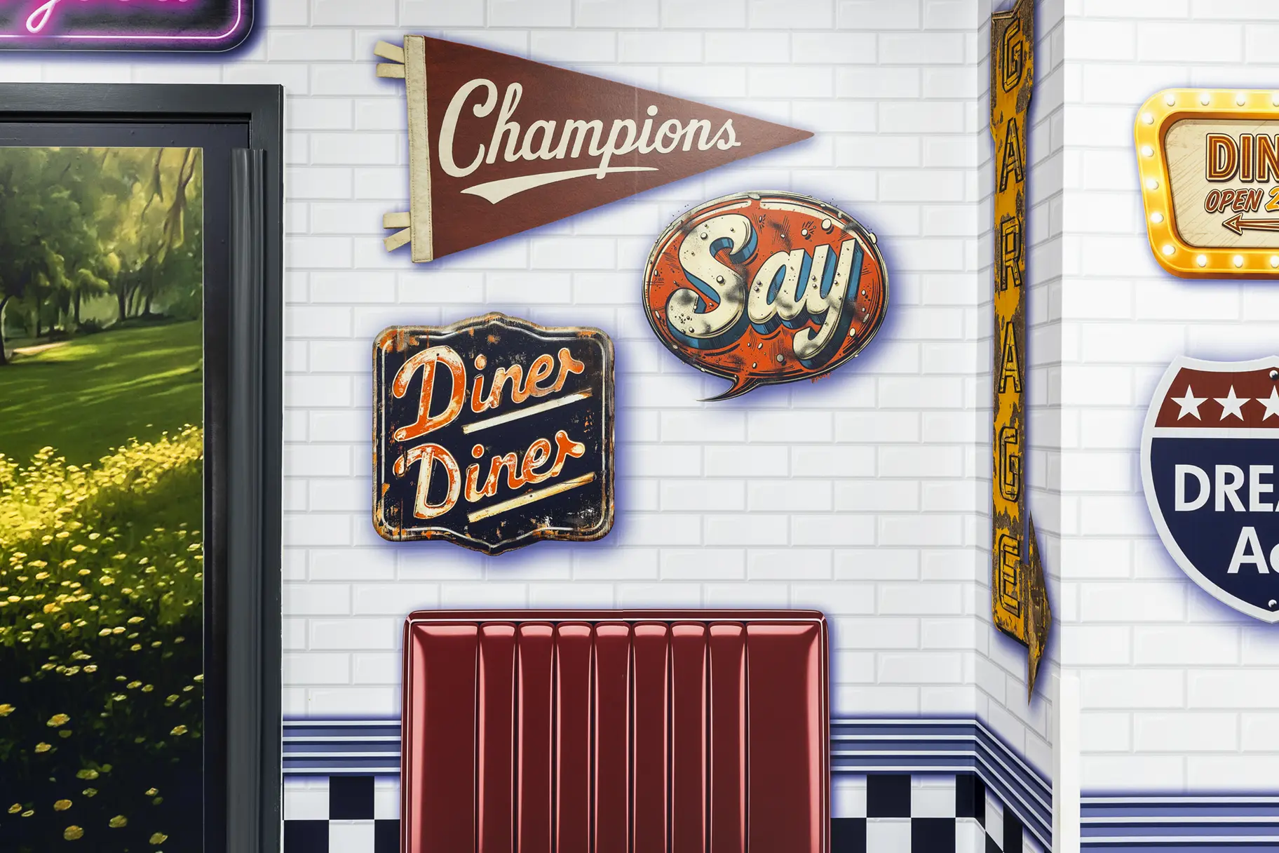 Montacute school diner wall art