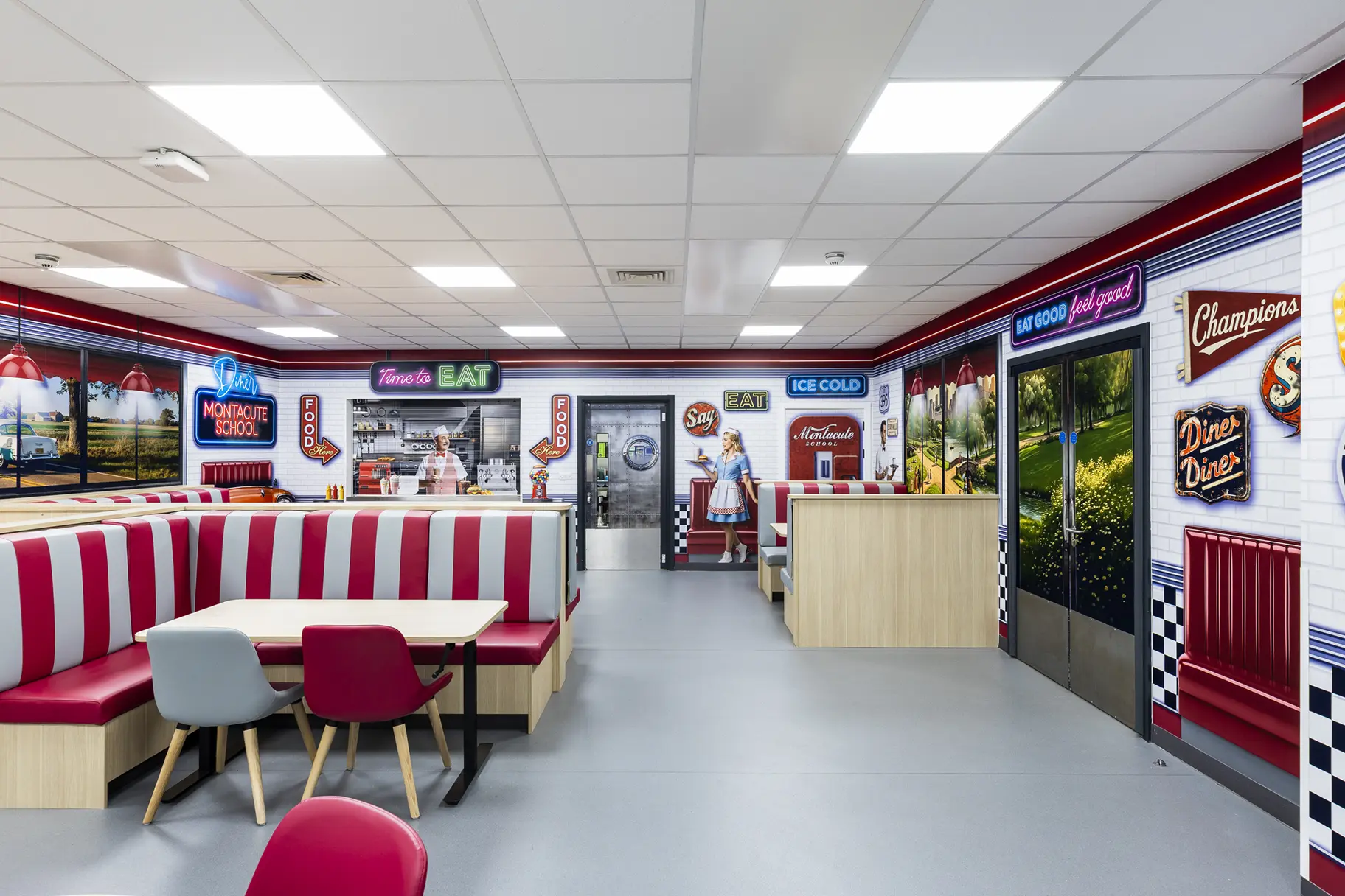 Montacute school diner wall art