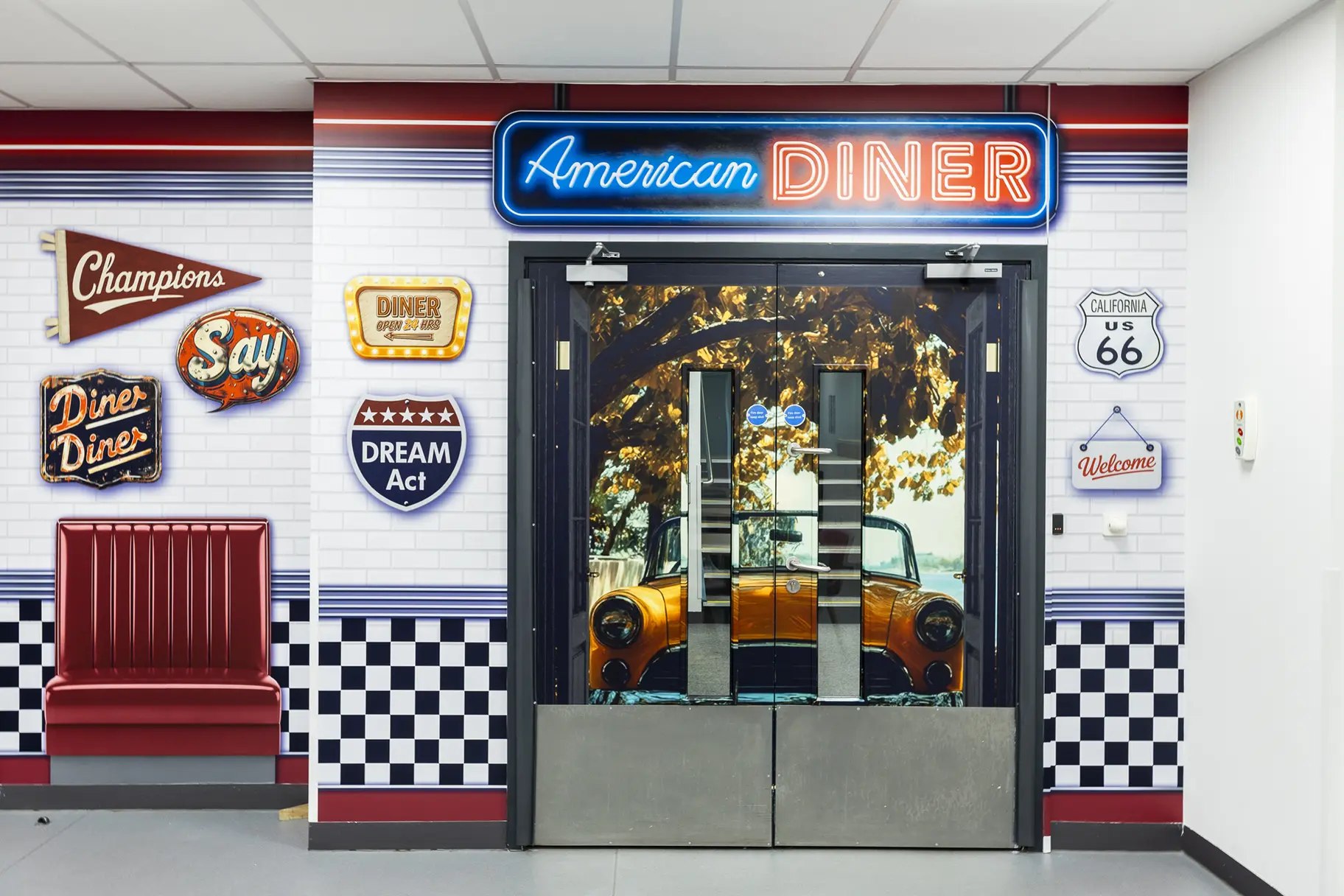 Montacute school diner wall art