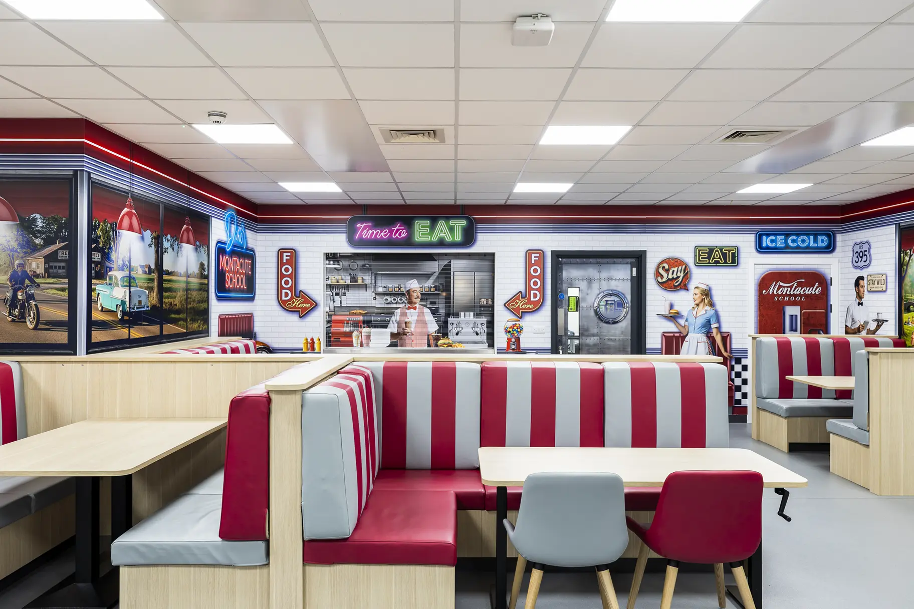 Montacute school diner wall art