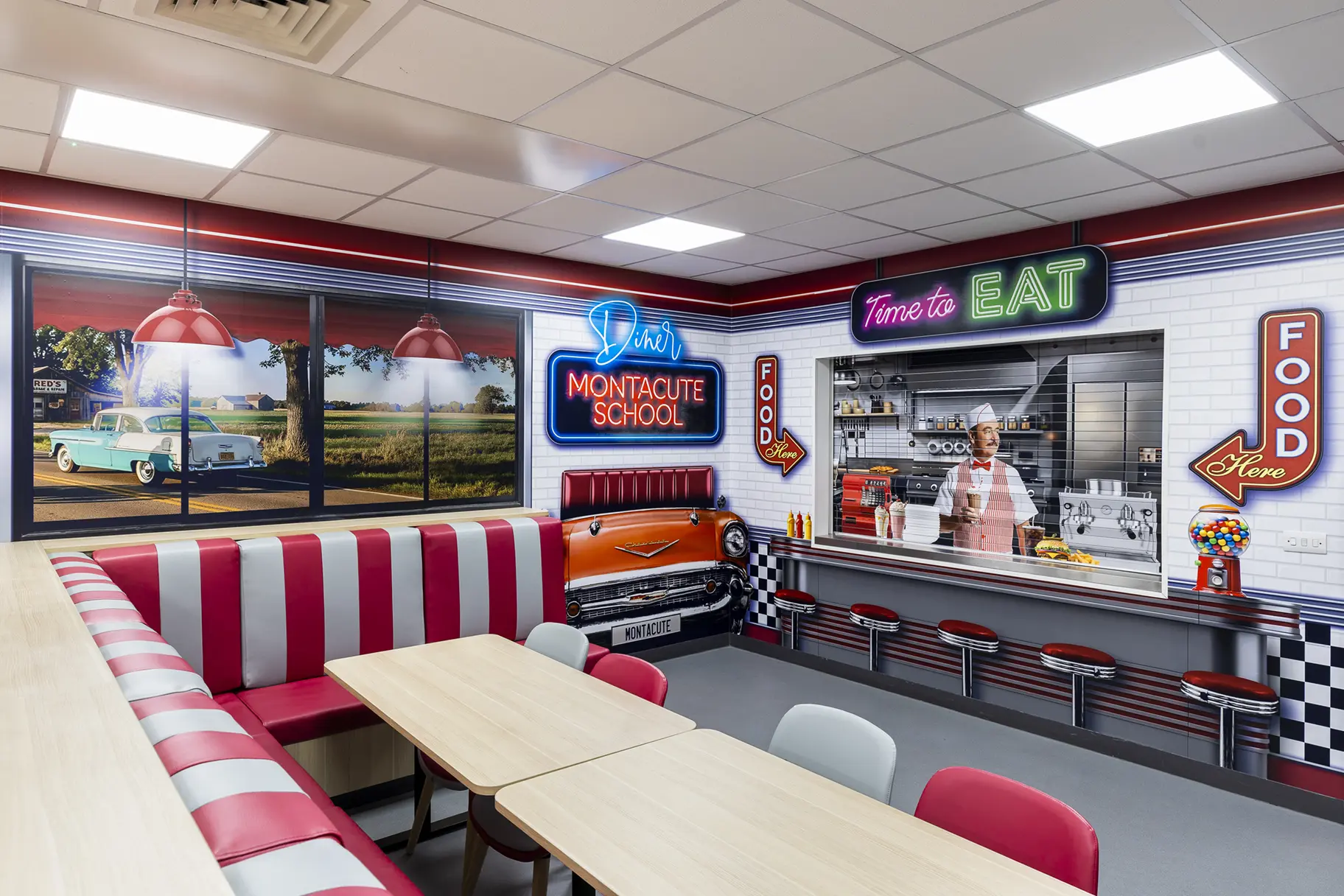 Montacute school diner wall art