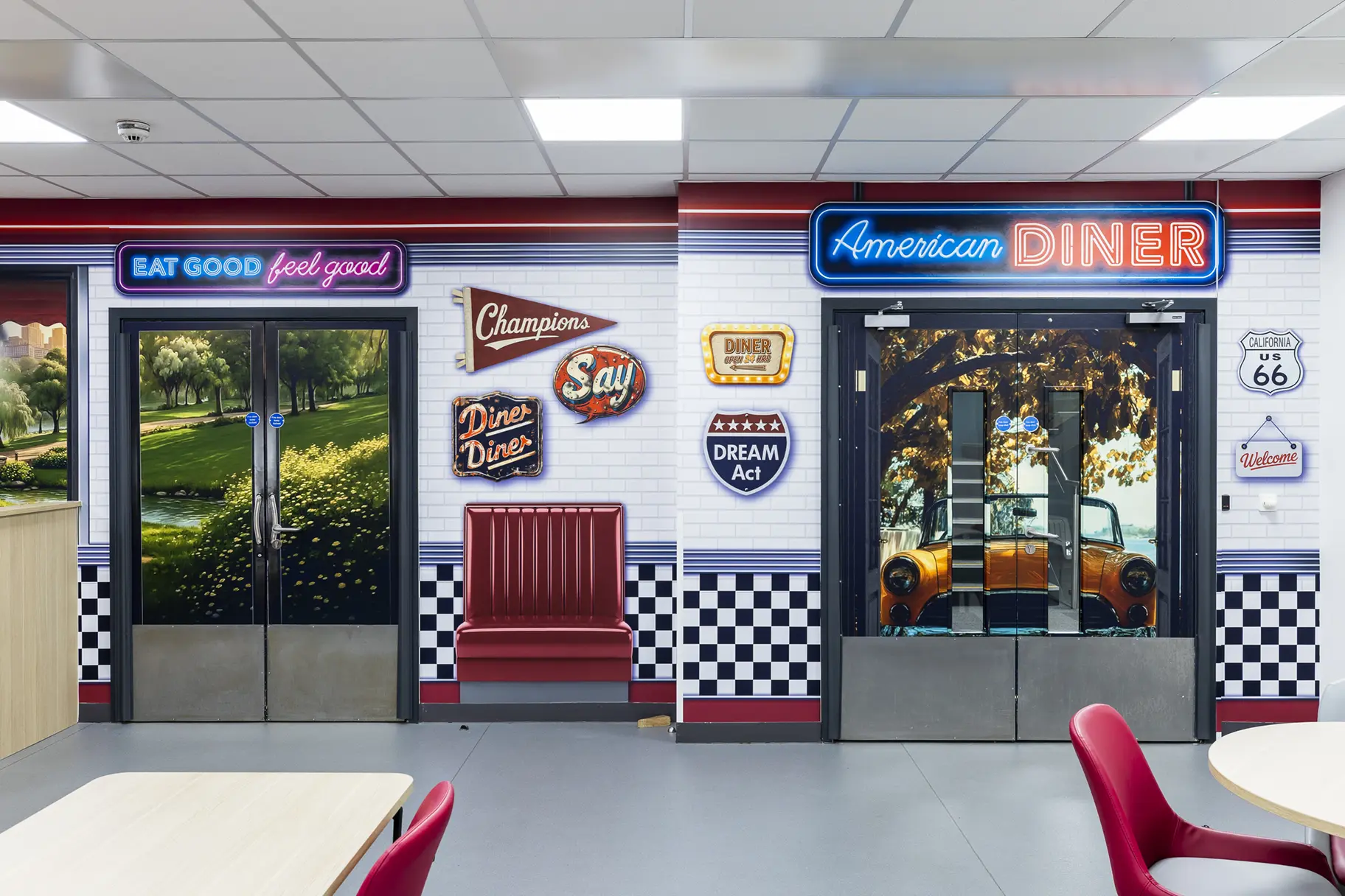 Montacute school diner wall art