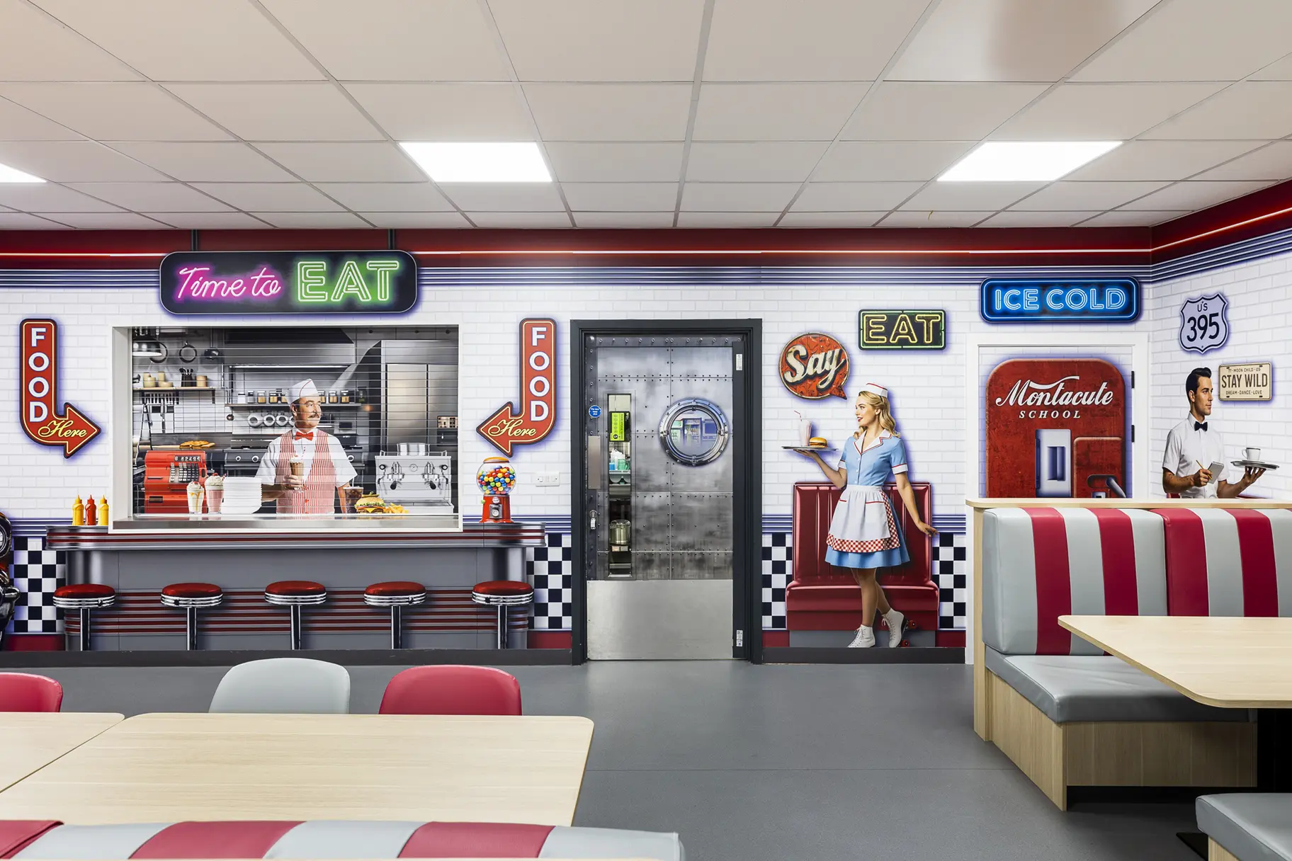 Montacute school diner wall art