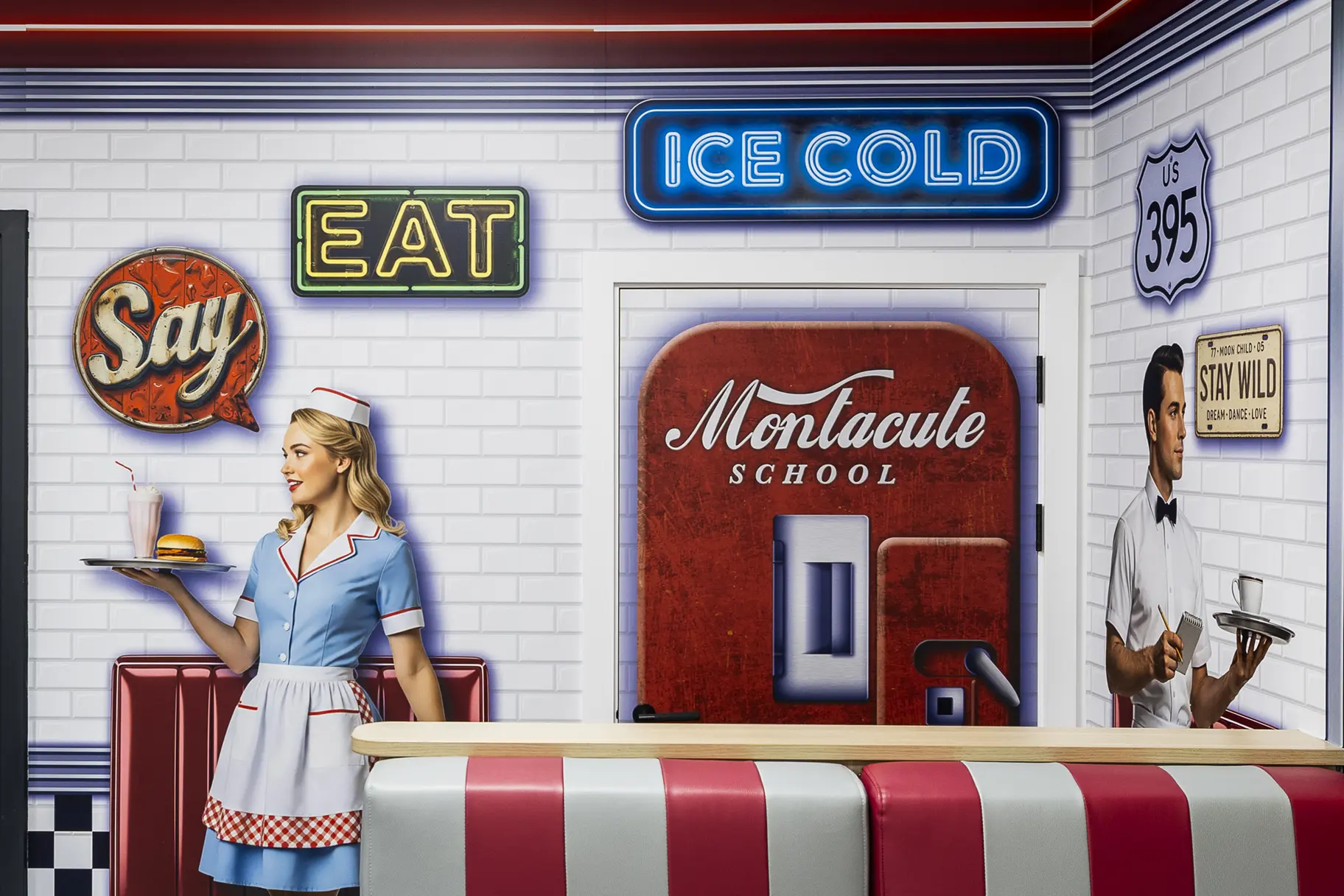 Montacute school diner wall art