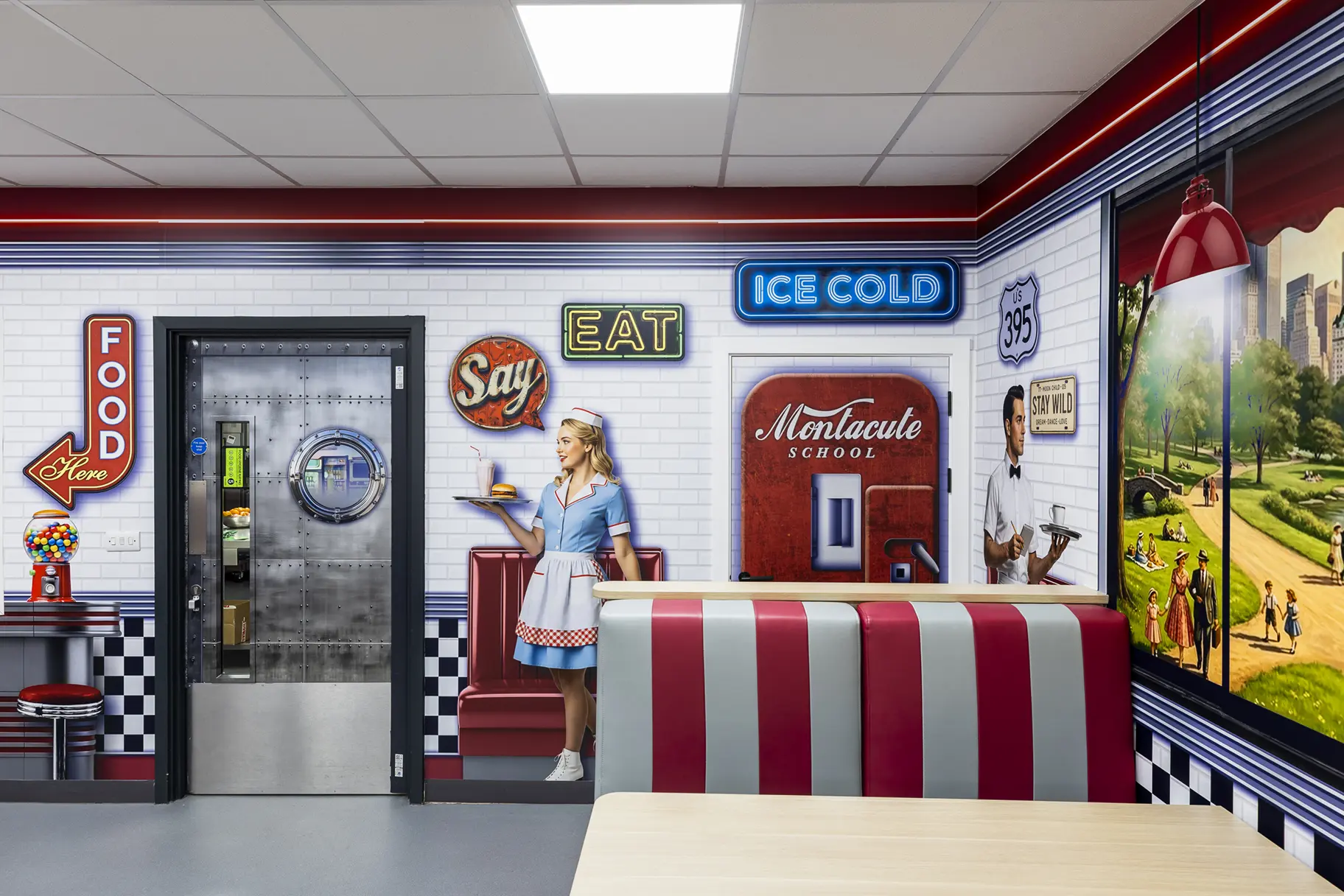 Montacute school diner wall art