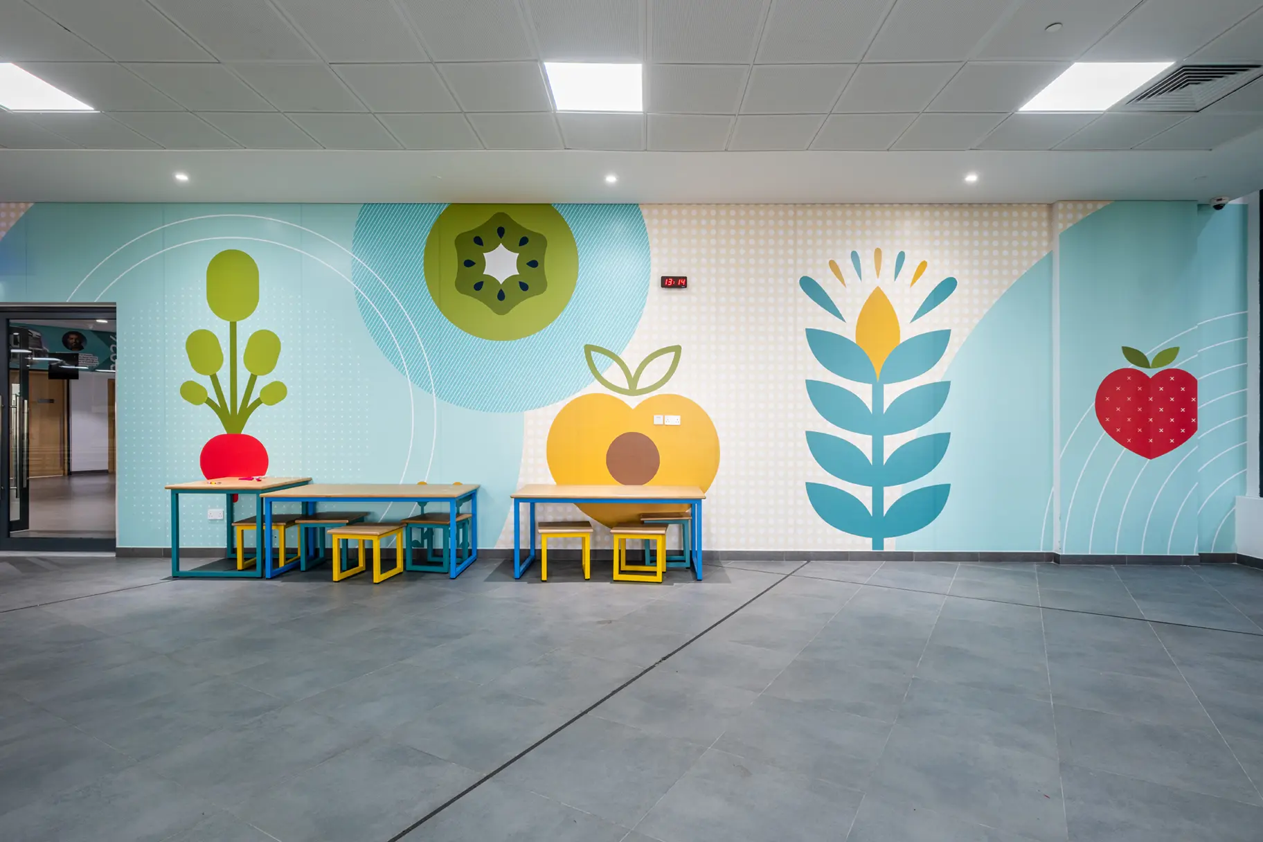 nord anglia abu dhabi canteen wall art