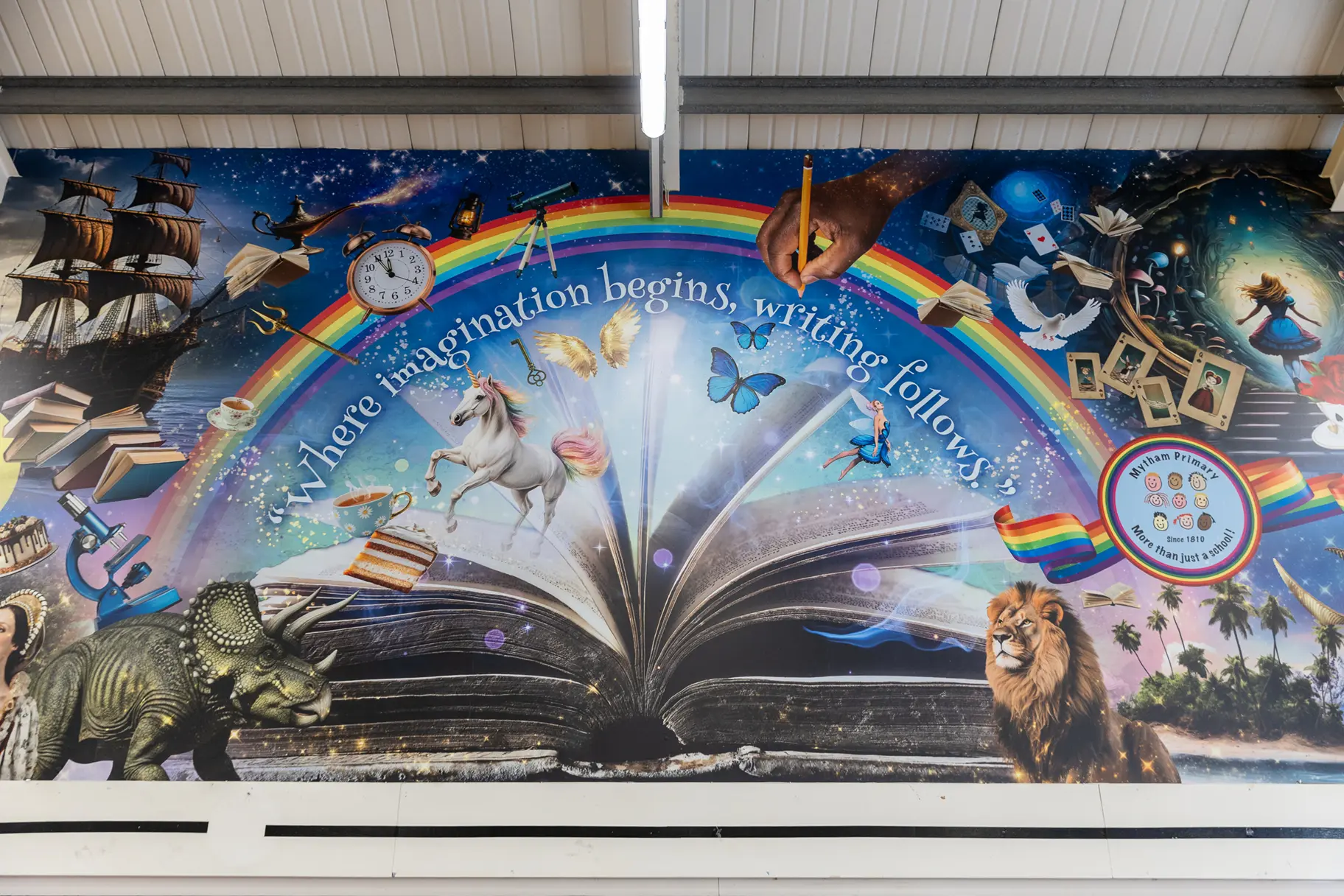 Mytham primary school library wall art