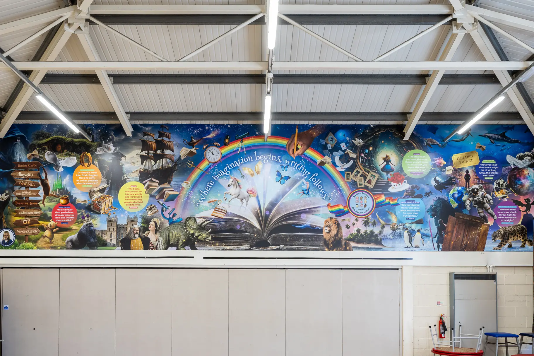 Mytham primary school library wall art