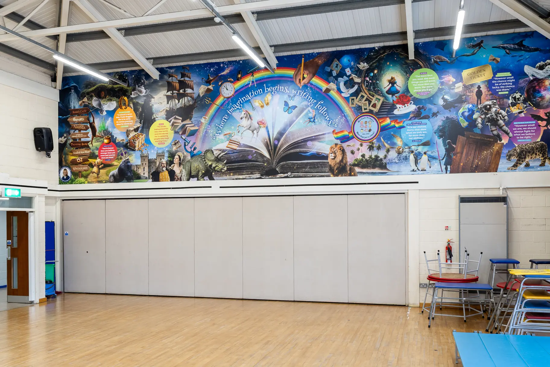 Mytham primary school library wall art