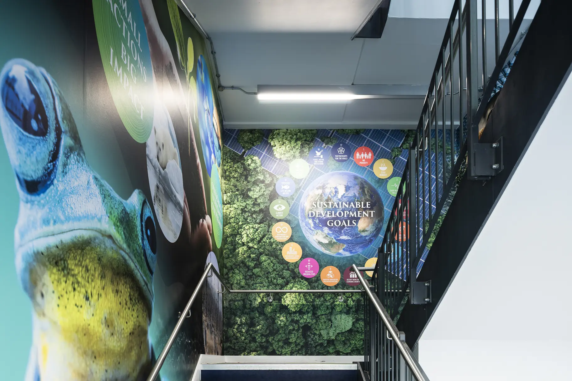 St Michaels Catholic school eco stairwell wall art