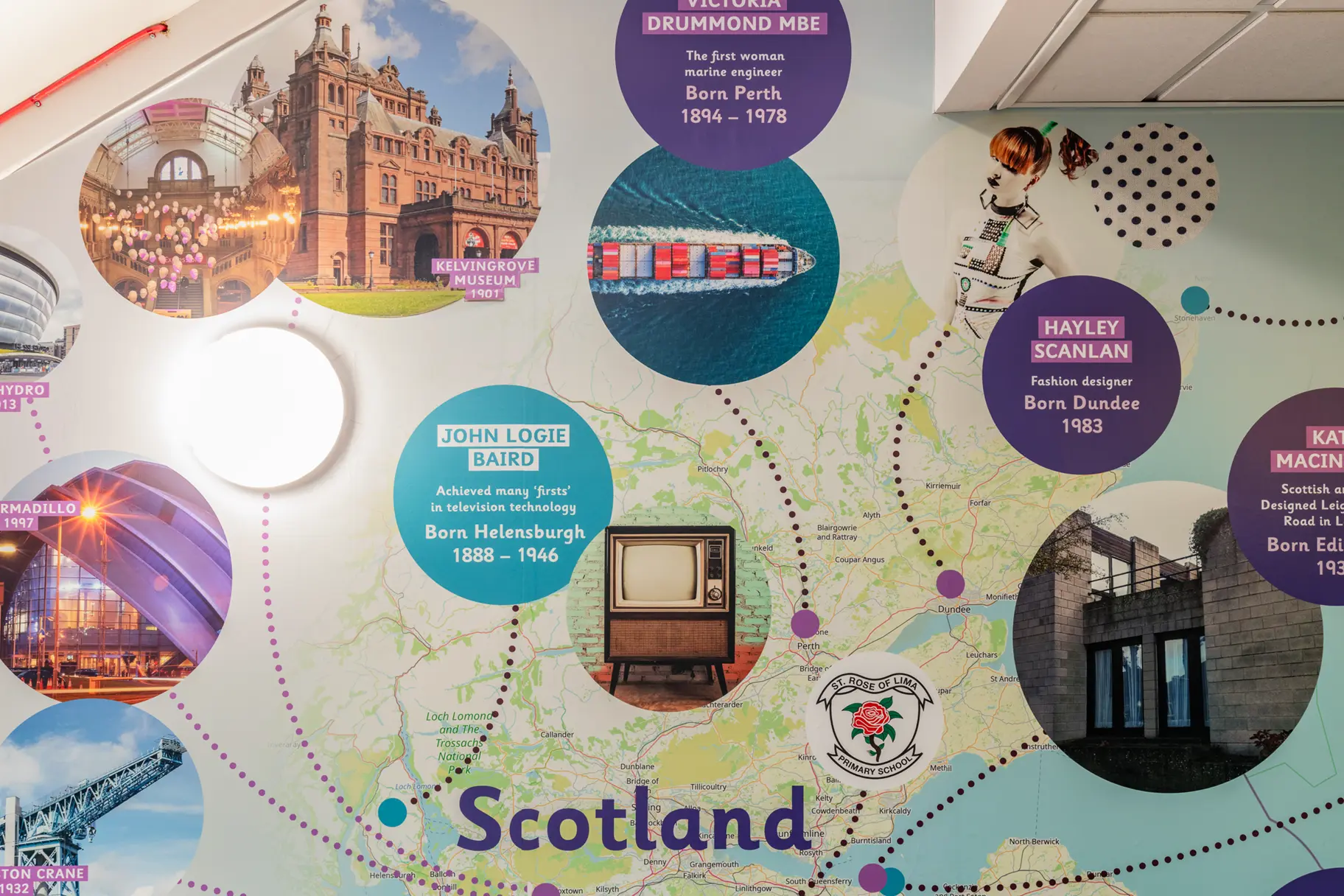 St rose of lima primary school scotland map wall art