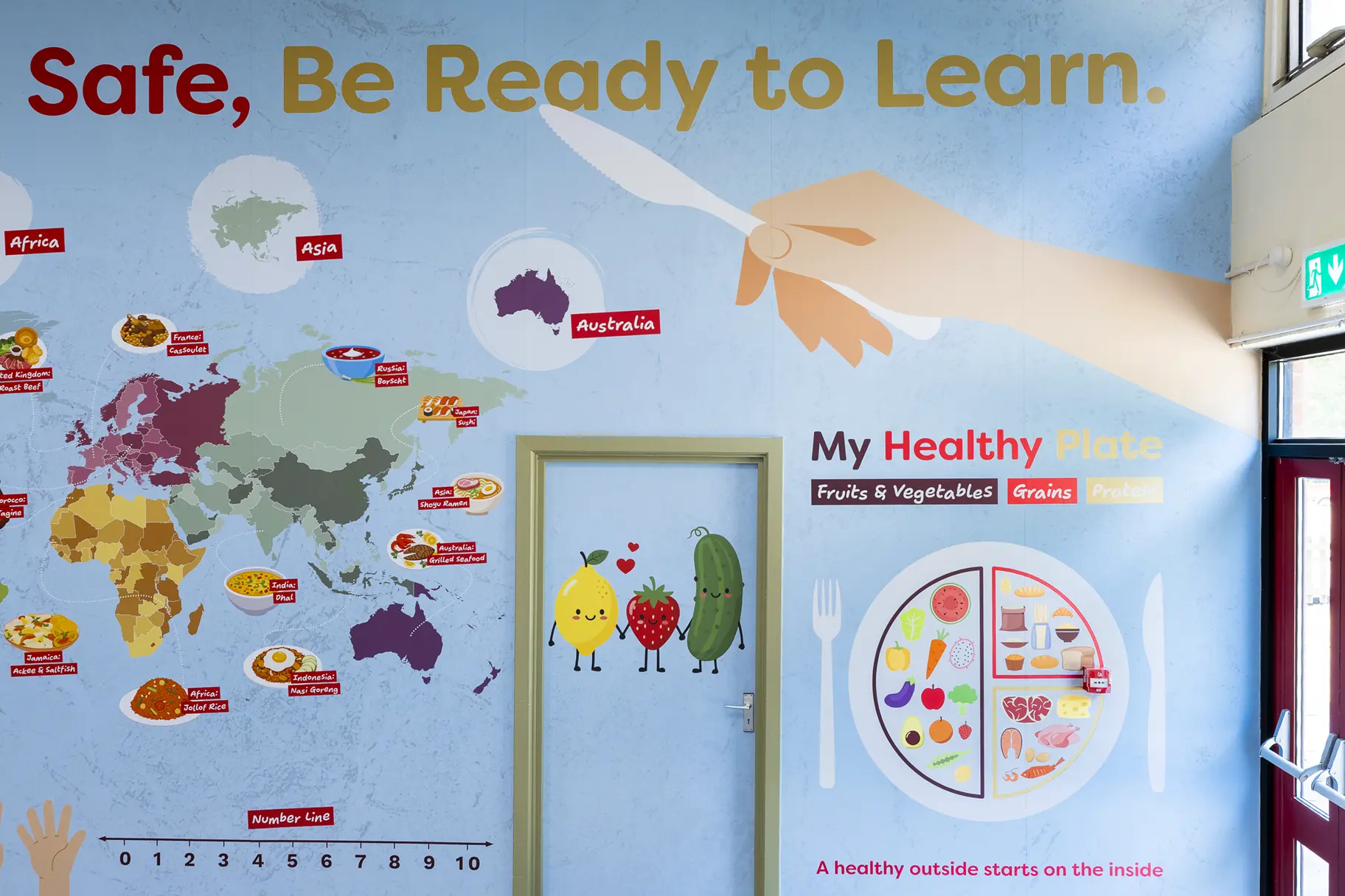 Queens Park academy food map wall art
