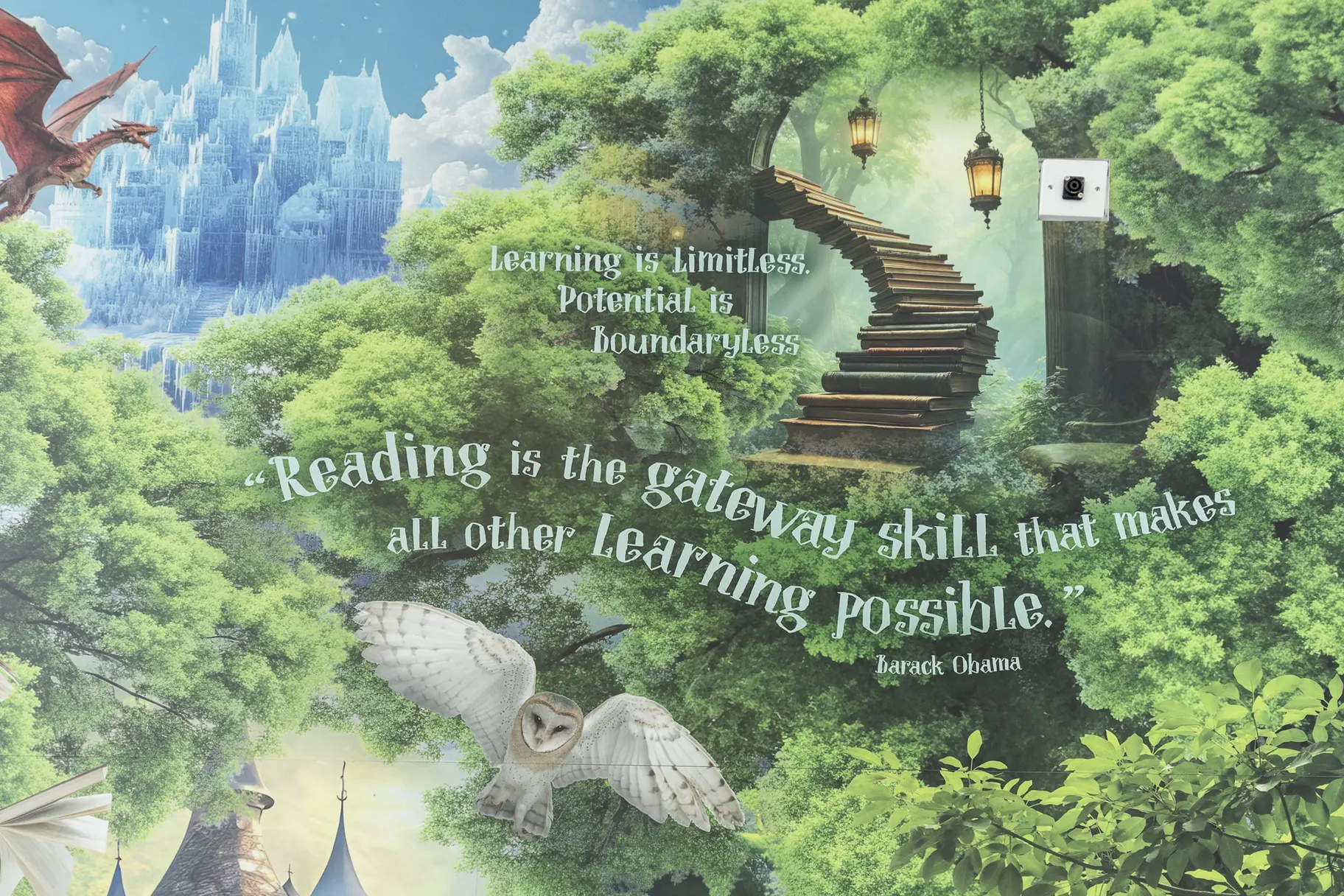Woodland wonderland literacy wall art
