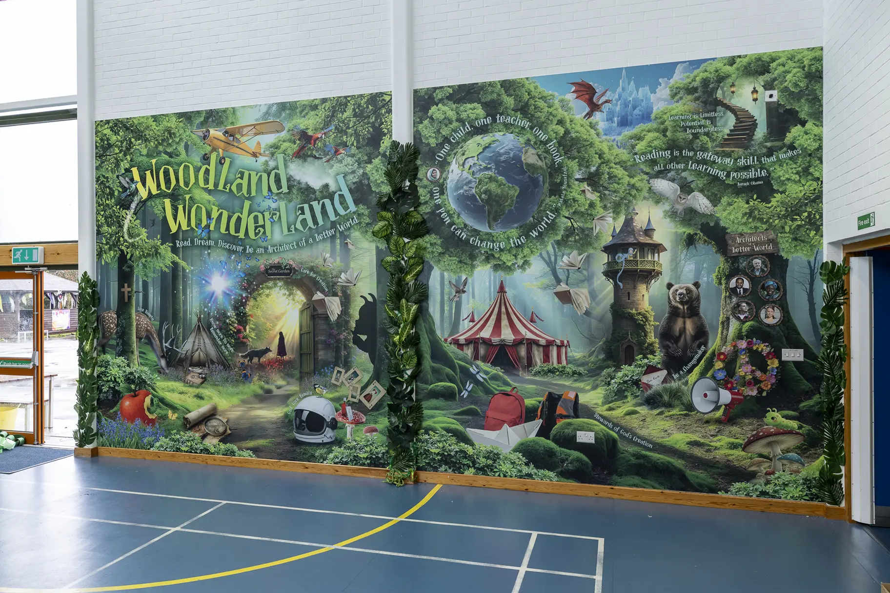 Woodland wonderland literacy wall art