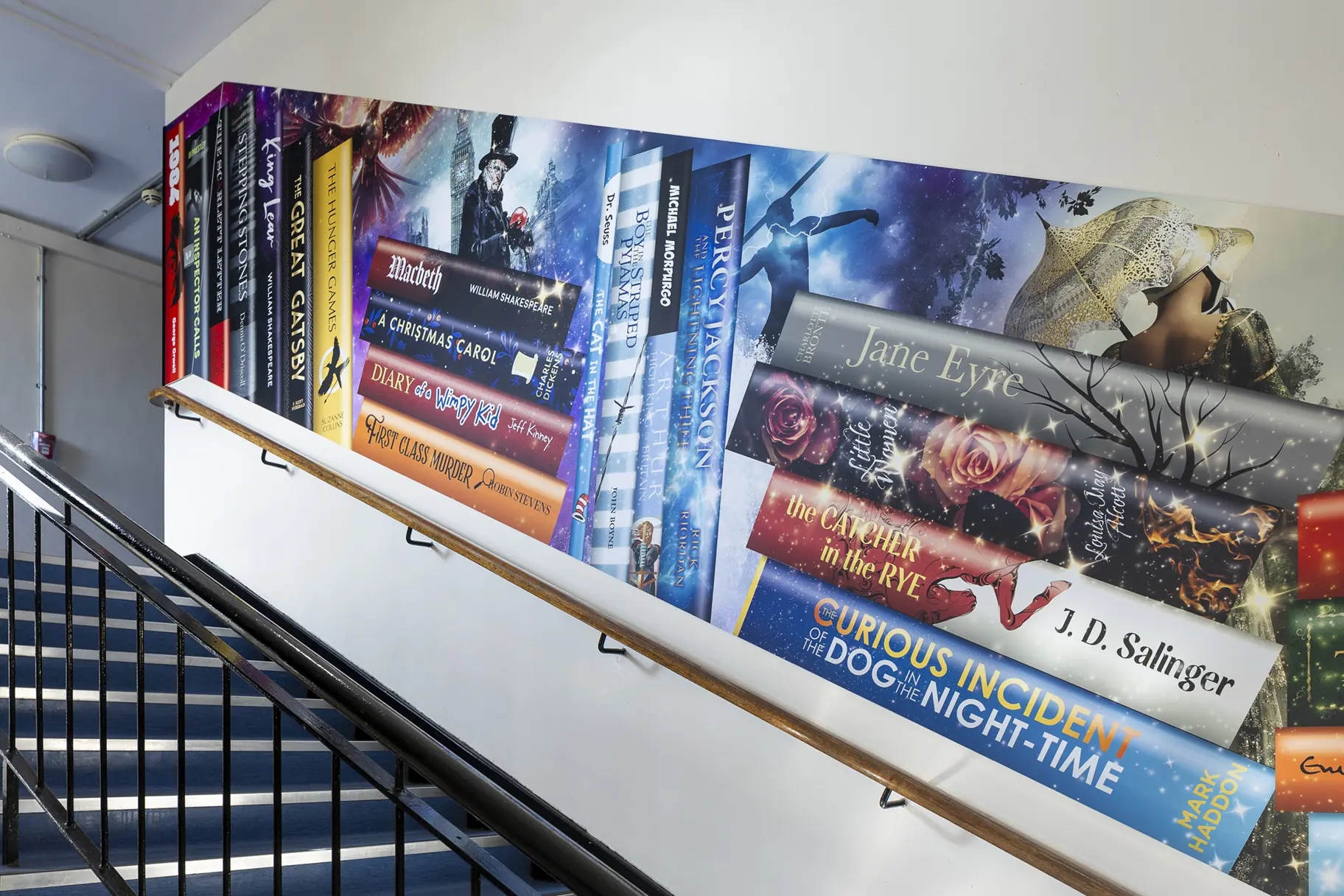 Ballyclare high school literacy wall art